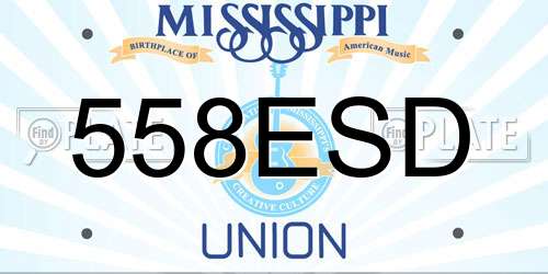 558ESD Mississippi License Plate