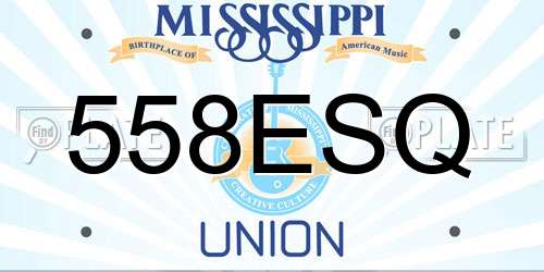 558ESQ Mississippi License Plate