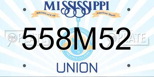 558M52 Mississippi License Plate