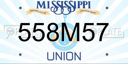558M57 Mississippi License Plate