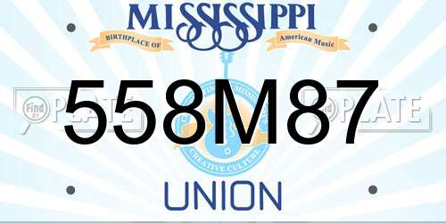 558M87 Mississippi License Plate