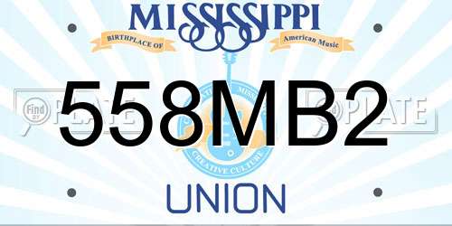 558MB2 Mississippi License Plate