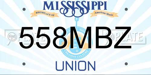 558MBZ Mississippi License Plate