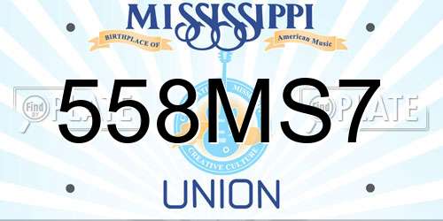 558MS7 Mississippi License Plate