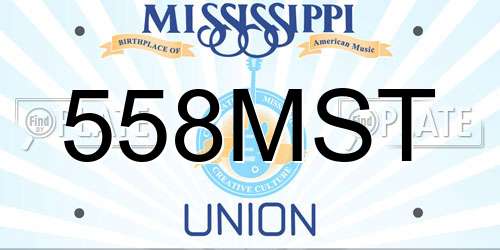 558MST Mississippi License Plate