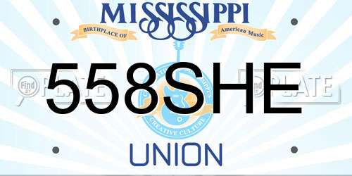 558SHE Mississippi License Plate