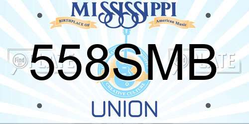558SMB Mississippi License Plate