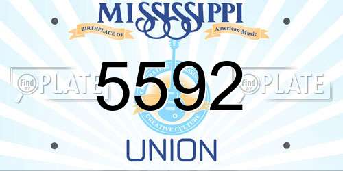 5592 Mississippi License Plate