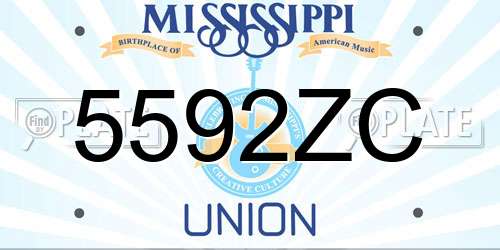 5592ZC Mississippi License Plate