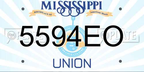 5594EO Mississippi License Plate