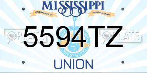 5594TZ Mississippi License Plate