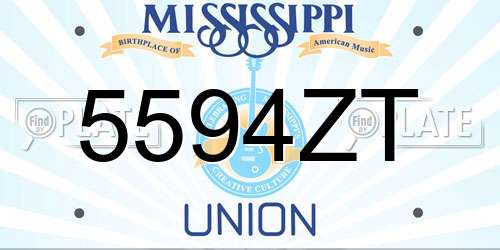 5594ZT Mississippi License Plate