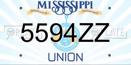 5594ZZ Mississippi License Plate