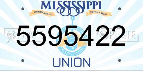 5595422 Mississippi License Plate