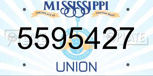 5595427 Mississippi License Plate