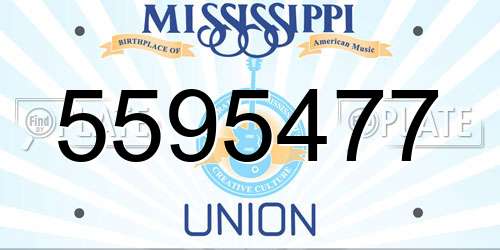 5595477 Mississippi License Plate
