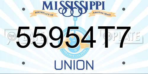 55954T7 Mississippi License Plate