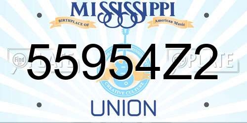 55954Z2 Mississippi License Plate