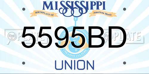 5595BD Mississippi License Plate