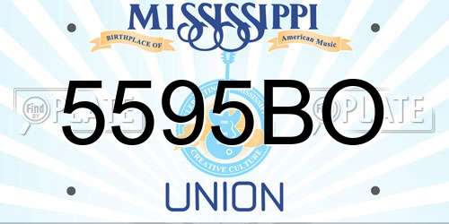 5595BO Mississippi License Plate