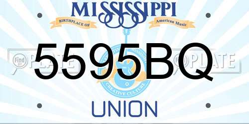 5595BQ Mississippi License Plate