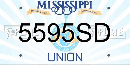 5595SD Mississippi License Plate