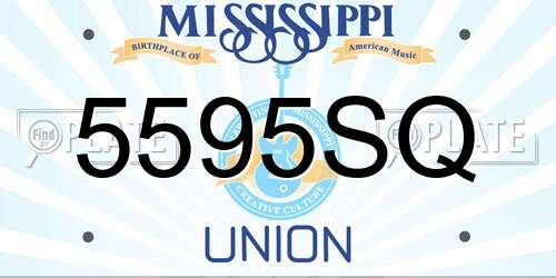 5595SQ Mississippi License Plate