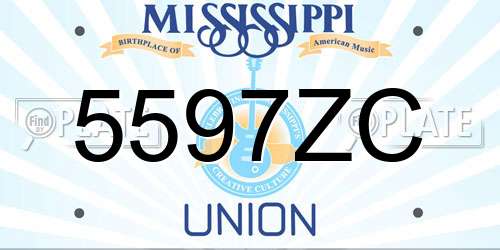 5597ZC Mississippi License Plate