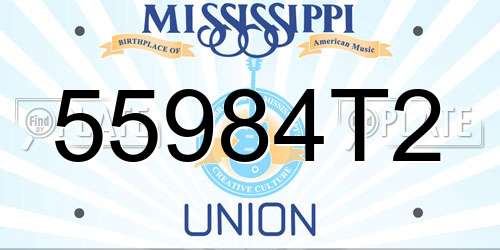 55984T2 Mississippi License Plate