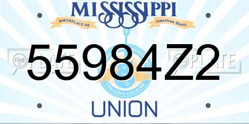 55984Z2 Mississippi License Plate