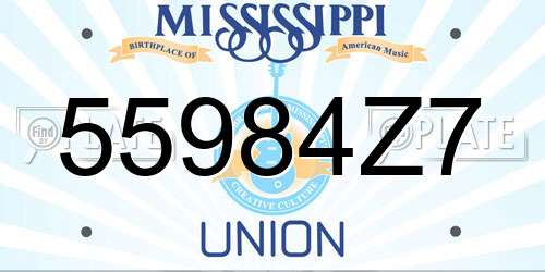 55984Z7 Mississippi License Plate