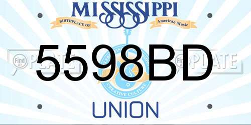 5598BD Mississippi License Plate