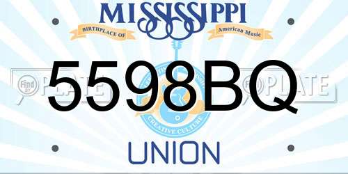 5598BQ Mississippi License Plate
