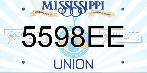 5598EE Mississippi License Plate