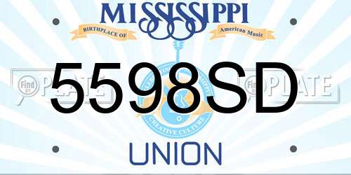 5598SD Mississippi License Plate