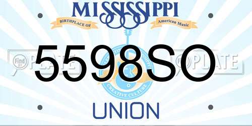 5598SO Mississippi License Plate
