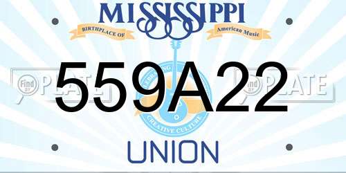 559A22 Mississippi License Plate