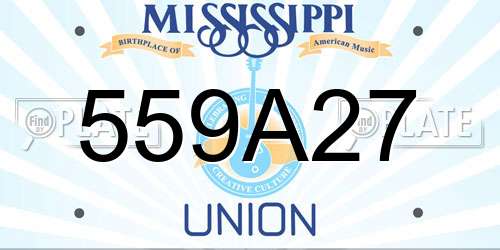 559A27 Mississippi License Plate