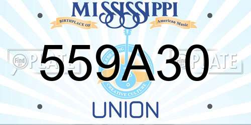 559A30 Mississippi License Plate