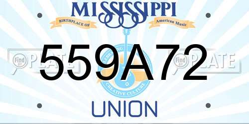 559A72 Mississippi License Plate
