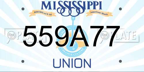 559A77 Mississippi License Plate