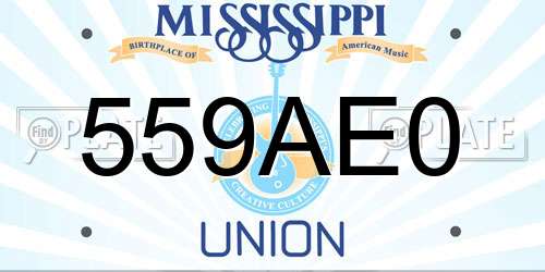 559AE0 Mississippi License Plate