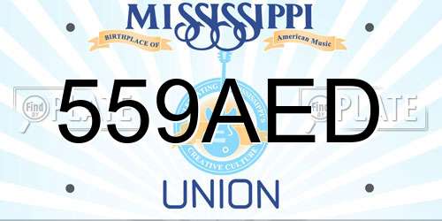 559AED Mississippi License Plate