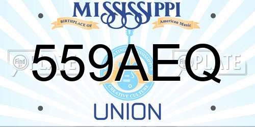 559AEQ Mississippi License Plate