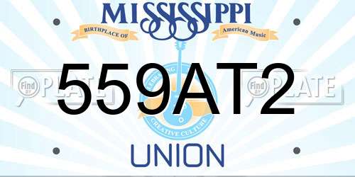 559AT2 Mississippi License Plate