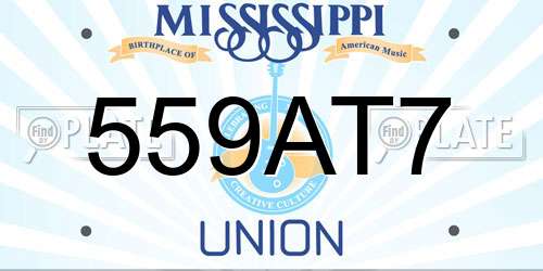559AT7 Mississippi License Plate