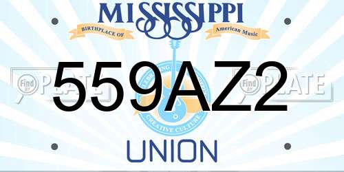 559AZ2 Mississippi License Plate
