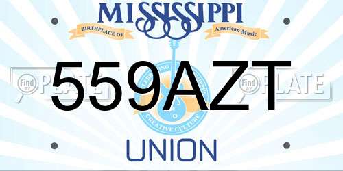 559AZT Mississippi License Plate