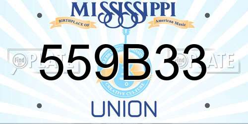 559B33 Mississippi License Plate