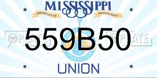 559B50 Mississippi License Plate